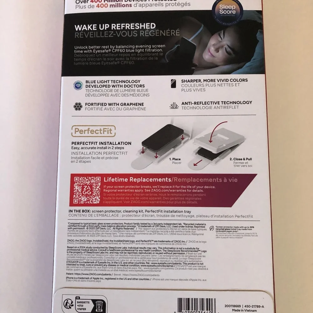 New screen protector ZAGG InvisibleShield XTR5 blue light filter